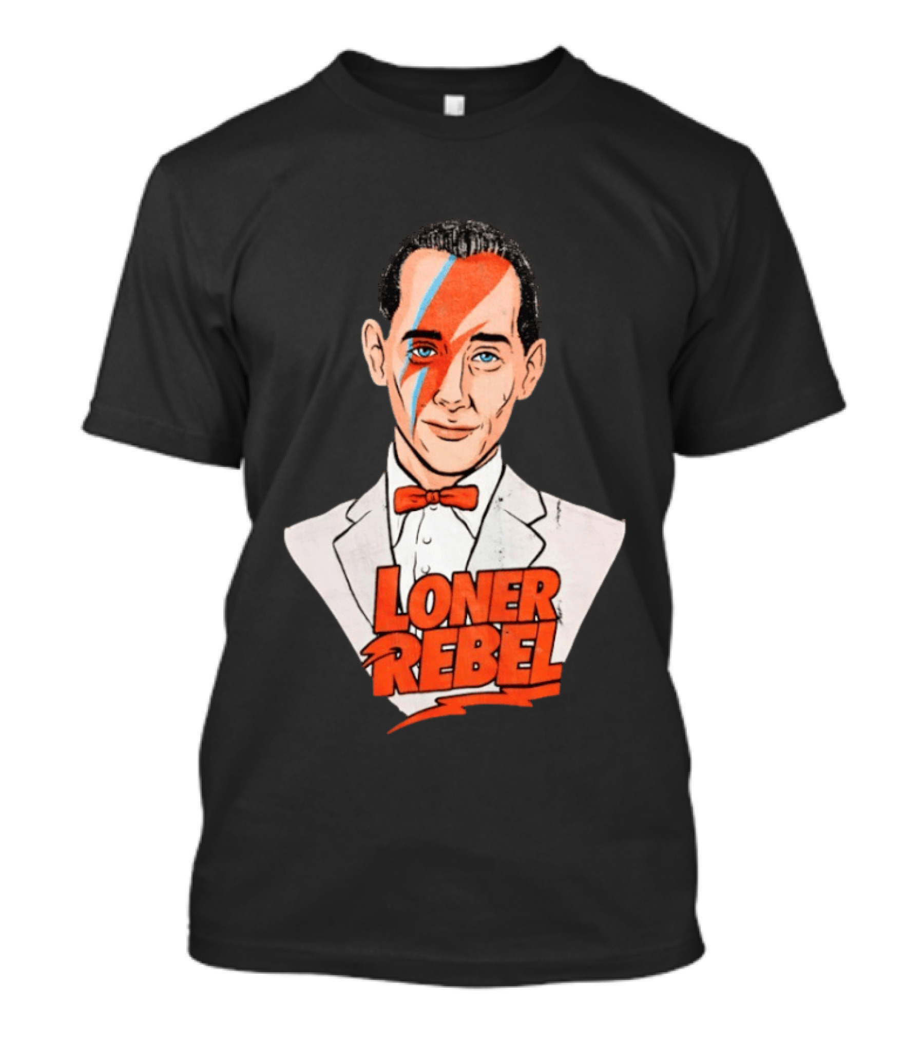 Pee Wee Herman David Bowie Aladdin Sane Loner Rebel Mashup Pop Culture T-Shirt