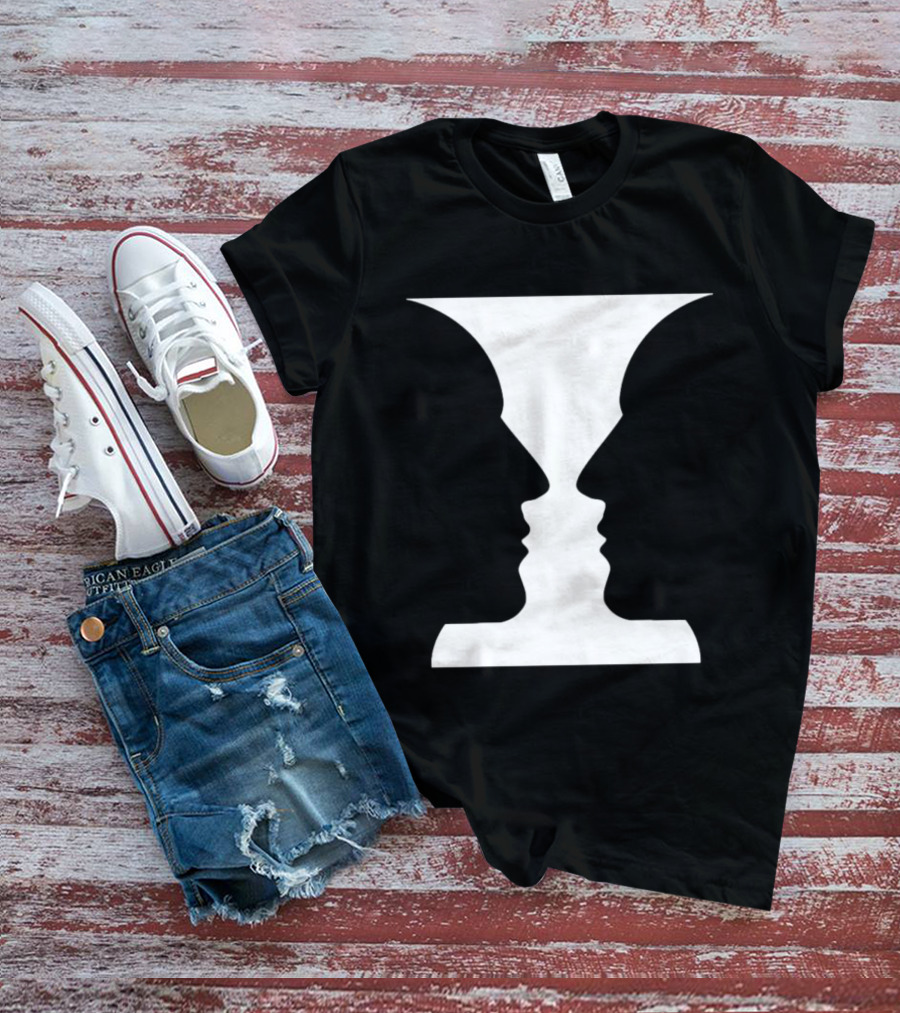 Rubin Vase Optical Illusion Cognitive Psychology Face Perception T-Shirt