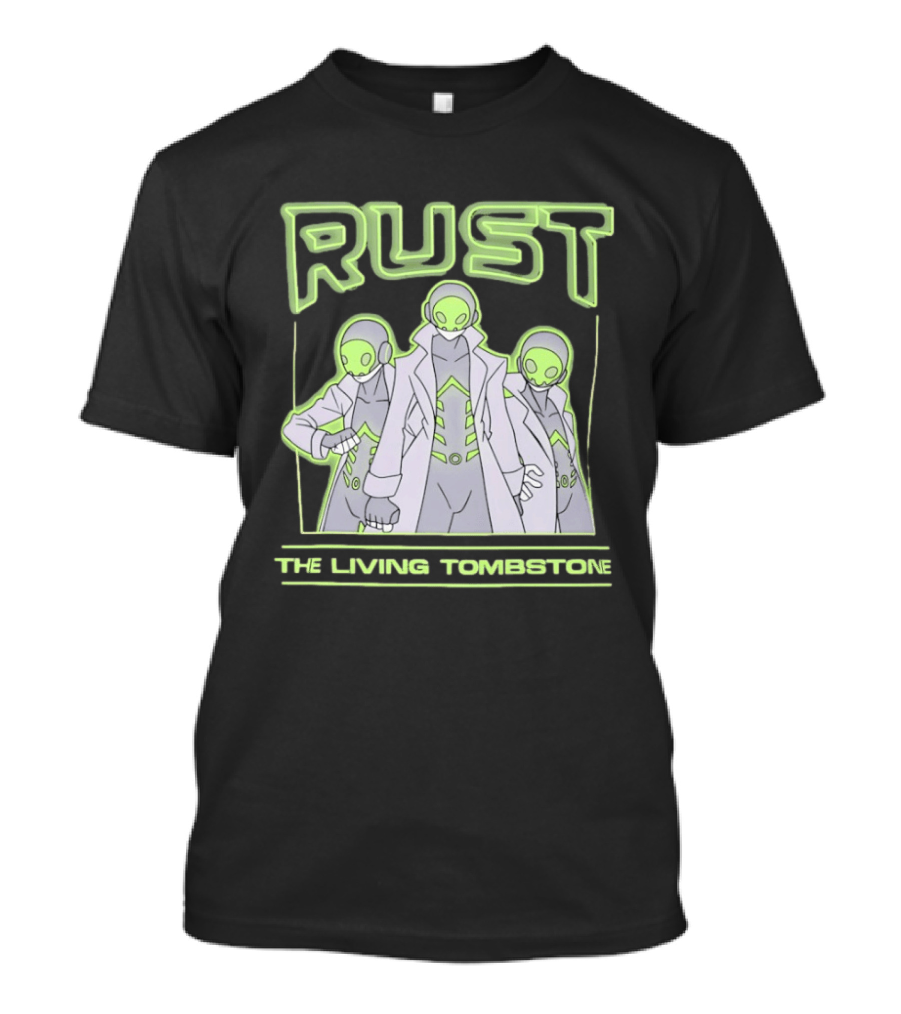 Rust The Living Tombstone Futuristic Sci Fi Characters Music Band T-Shirt