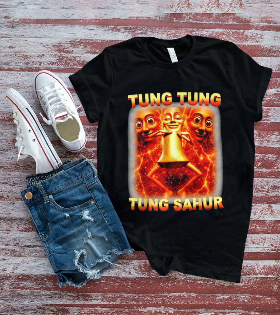 Tung Tung Tung Sahur Meme Brainrot Viral Image T-Shirt