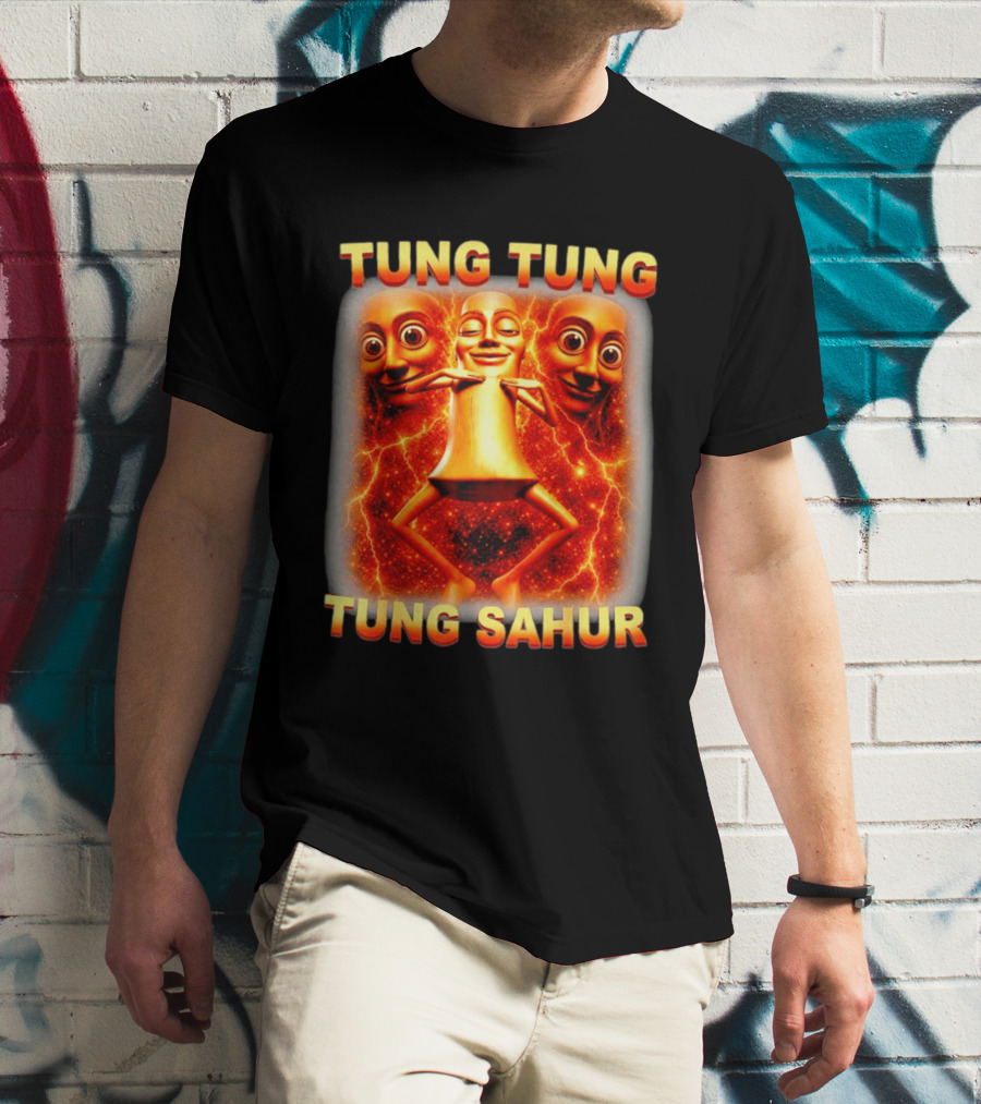 Tung Tung Tung Sahur Meme Brainrot Viral Image T-Shirt