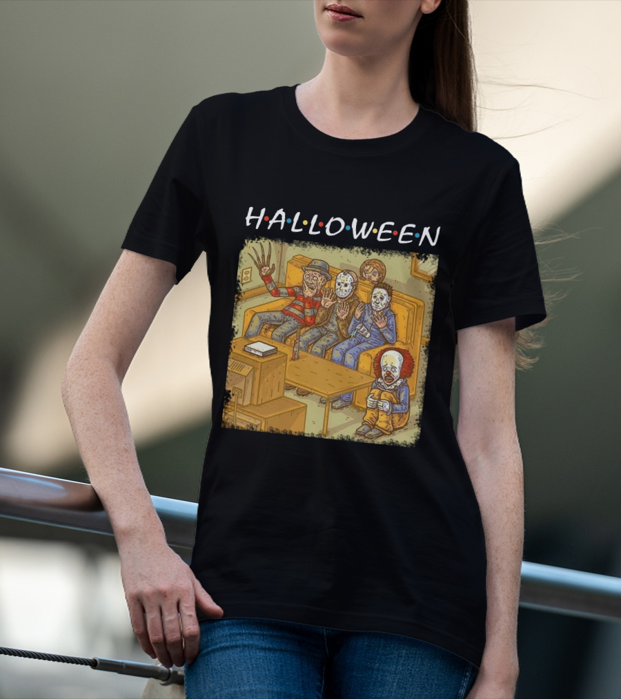 Halloween Horror Icons Relax On Couch T-Shirt