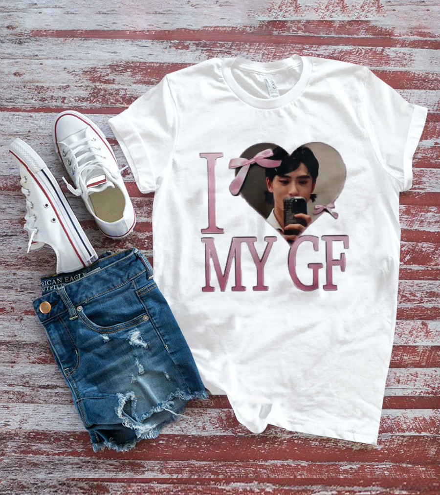 I Heart My GF Pink Bow Selfie T-Shirt