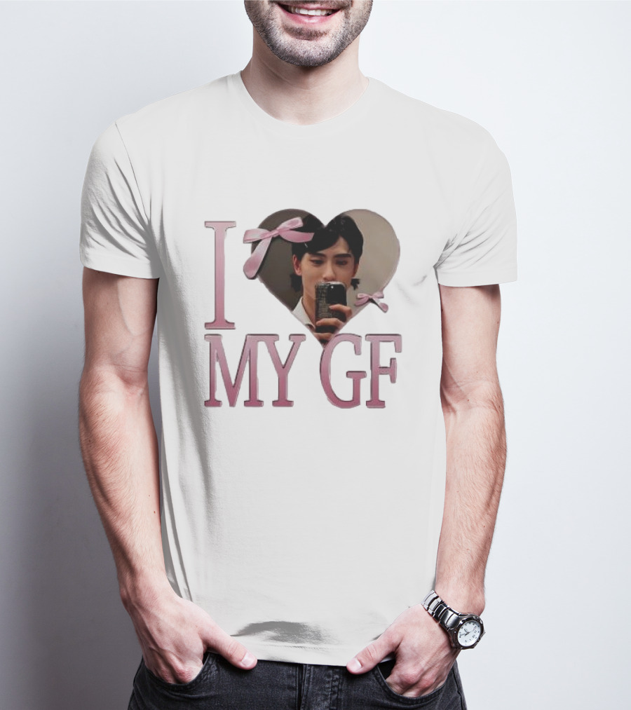 I Heart My GF Pink Bow Selfie T-Shirt