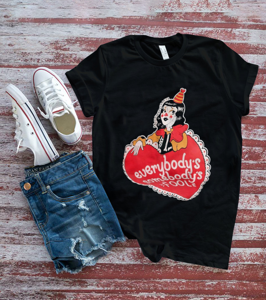 Everybody's Somebody's Fool Vintage Cartoon Clown Heart T-Shirt