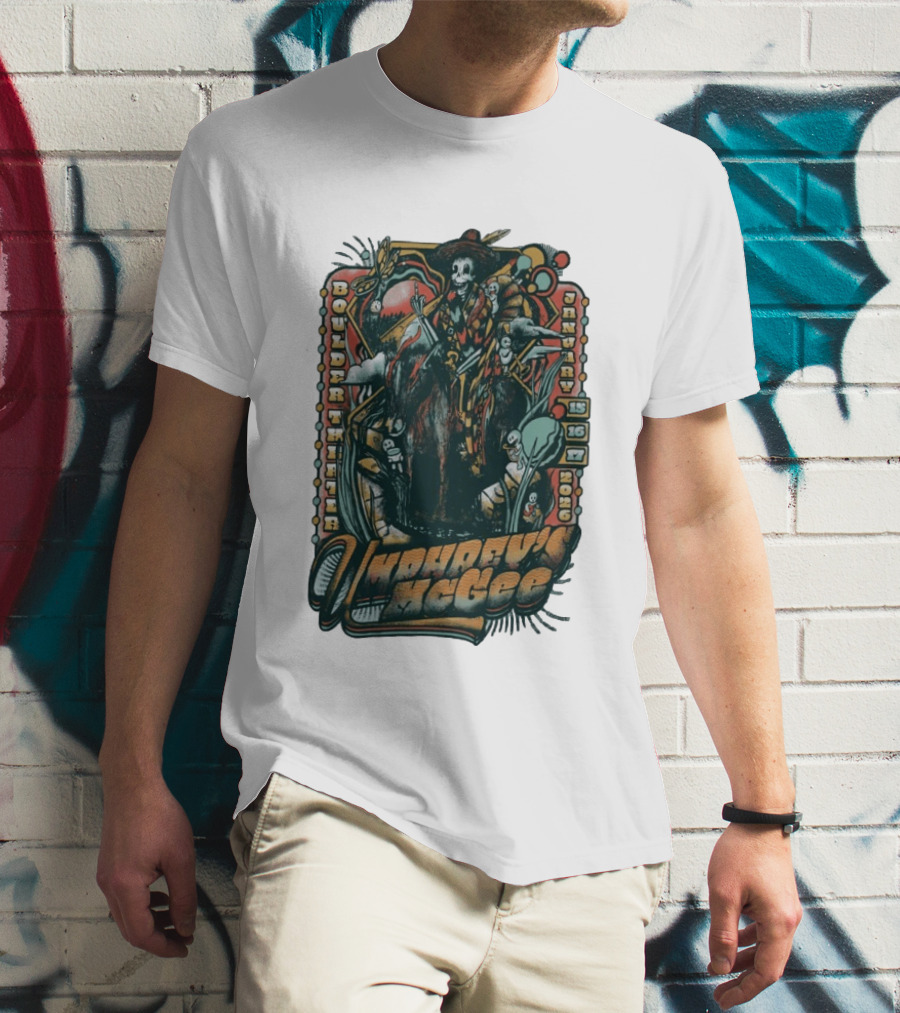 Umphrey's McGee Boulder Theater January 15 16 17 2026 Skeleton T-Shirt