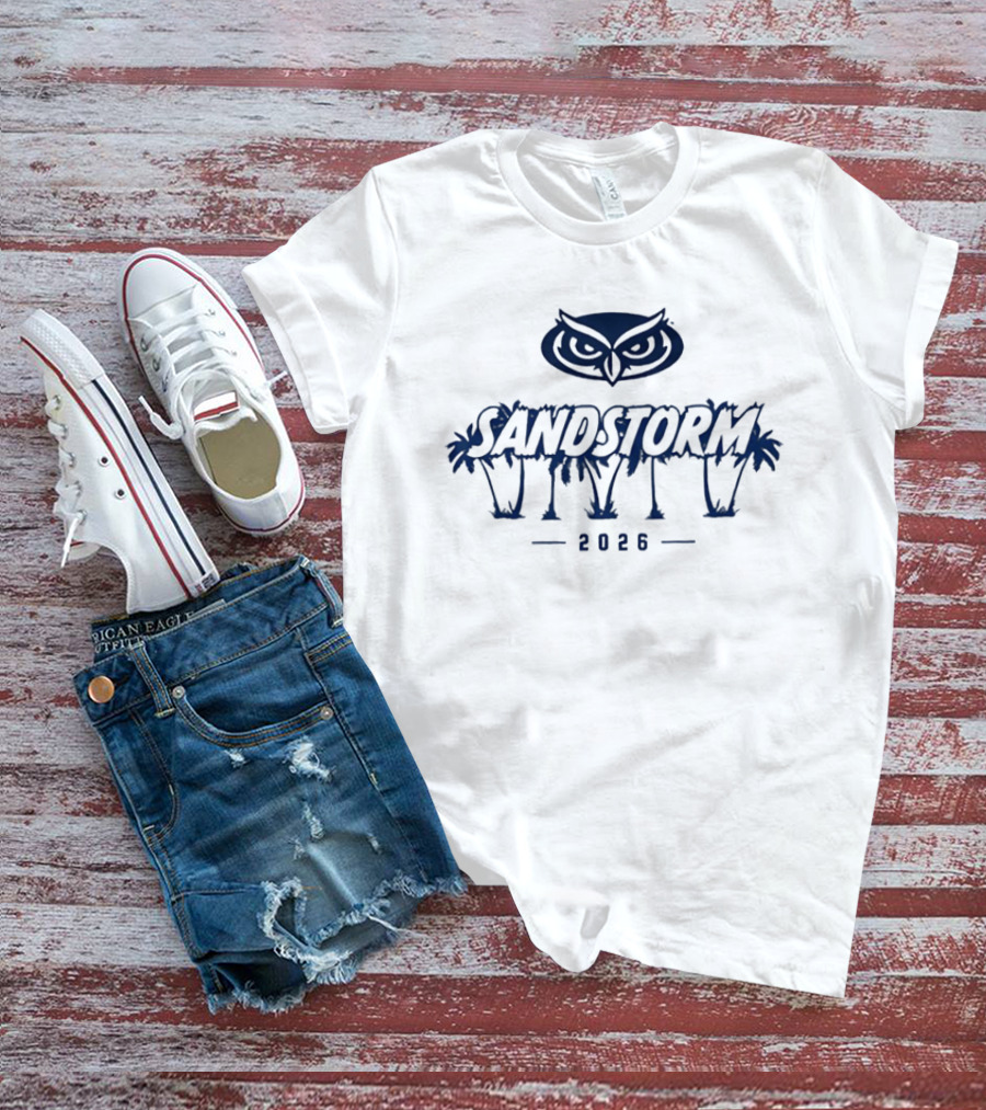 Florida Atlantic Owls Sandstorm 2026 Palms And Owl T-Shirt