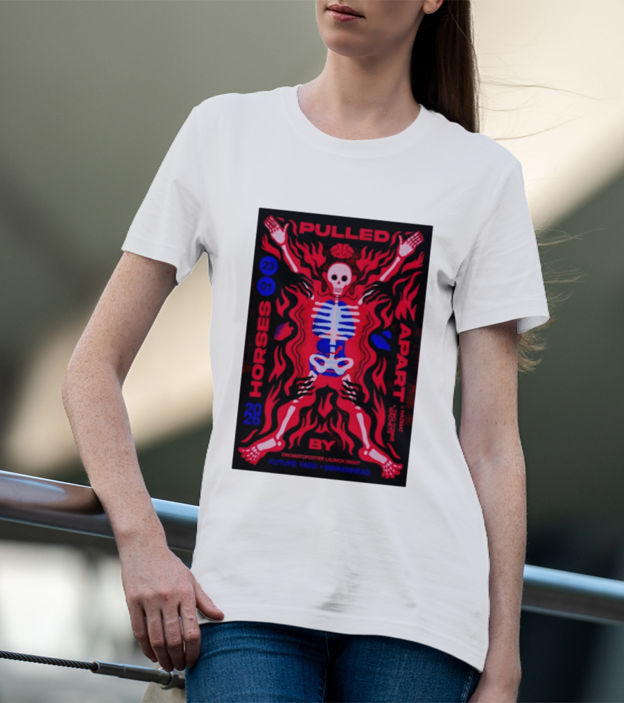 Pulled Apart By Horses January 23 2026 Future Yard Birkenhead Onomatopoeia Launch Night T-Shirt
