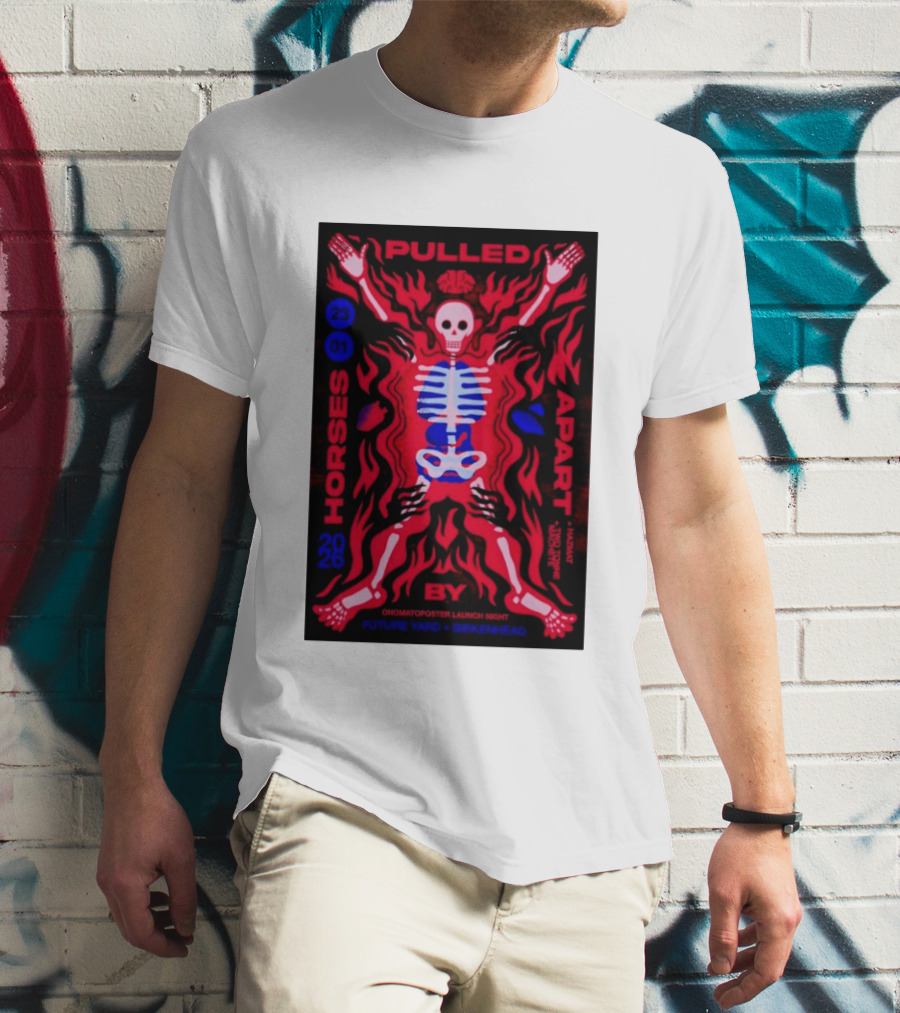 Pulled Apart By Horses January 23 2026 Future Yard Birkenhead Onomatopoeia Launch Night T-Shirt