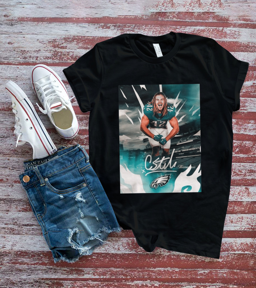 Philadelphia Eagles Carson Steele CStel X 42 Football Stadium Energy T-Shirt