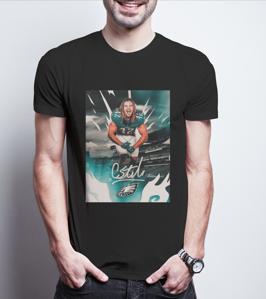 Philadelphia Eagles Carson Steele CStel X 42 Football Stadium Energy T-Shirt