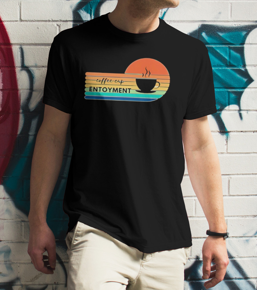 Coffee Cup Entoyment Sunset T-Shirt