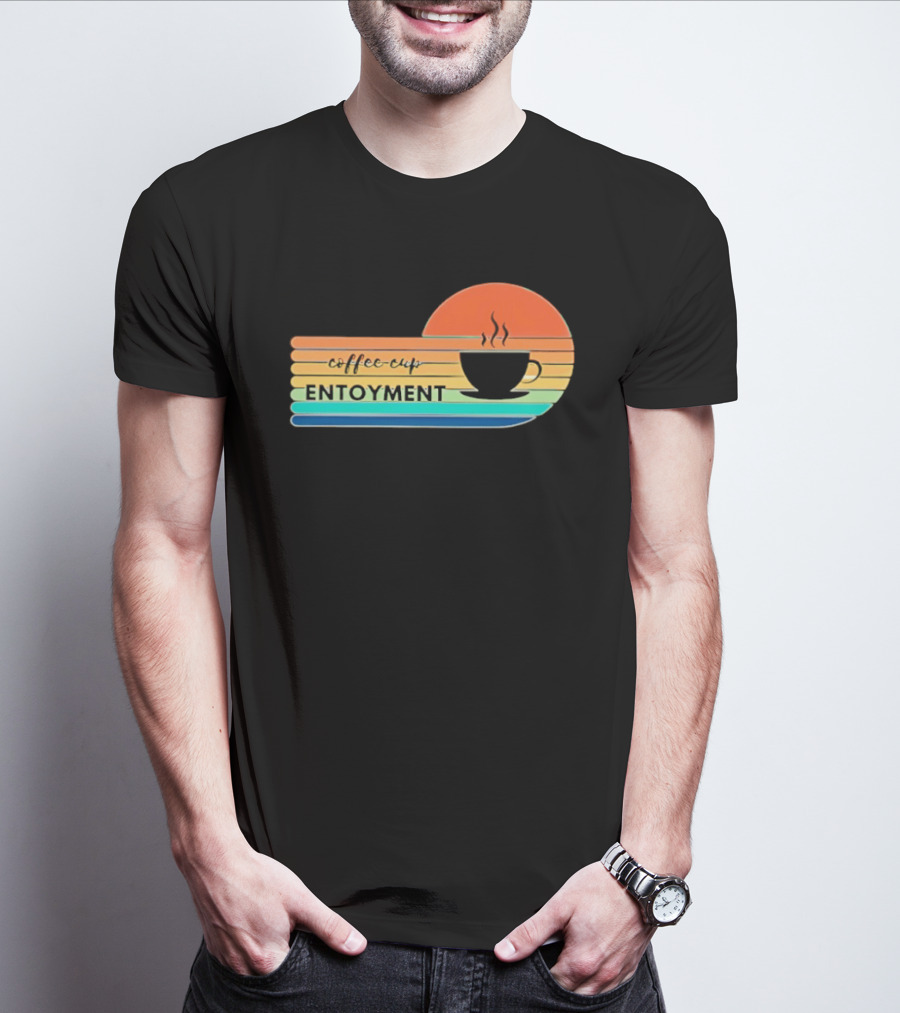 Coffee Cup Entoyment Sunset T-Shirt