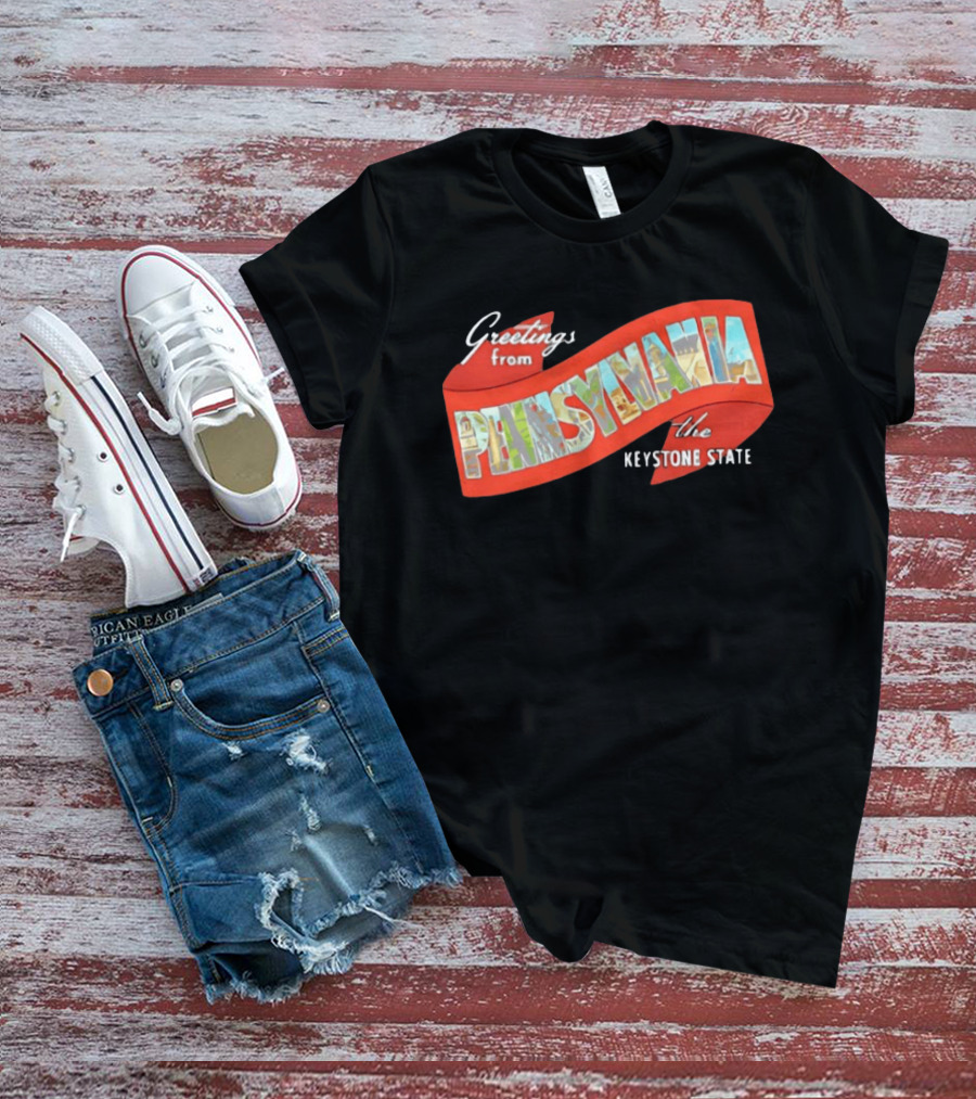 Greetings From Pennsylvania The Keystone State Vintage Postcard T-Shirt