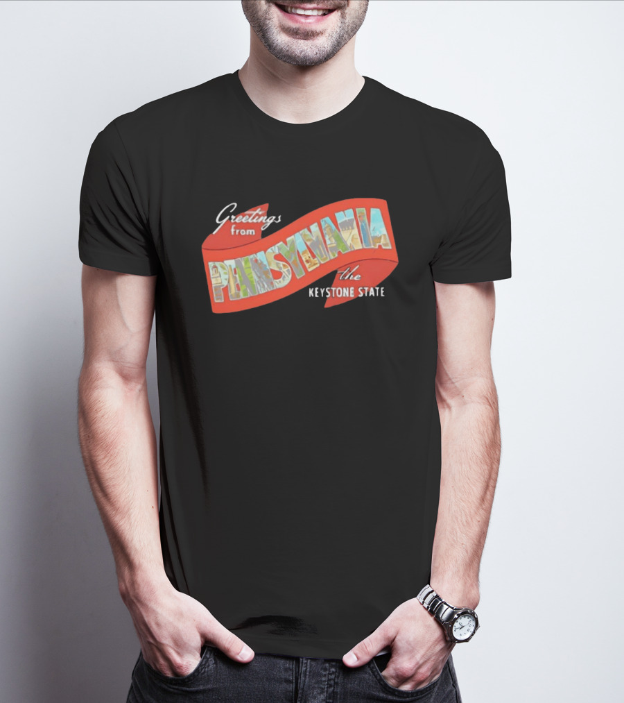 Greetings From Pennsylvania The Keystone State Vintage Postcard T-Shirt