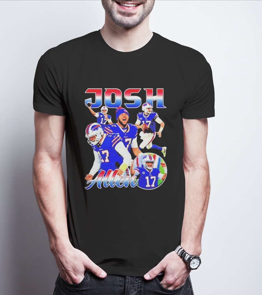 JOSH Allen Buffalo Bills Player 17 Collage 2026 T-Shirt