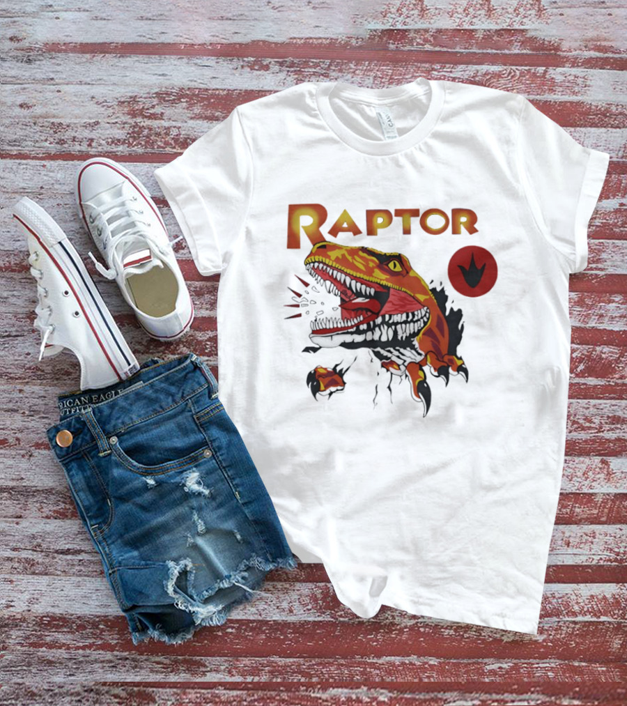Raptor Ghost World Dinosaur Art Claw Print T-Shirt