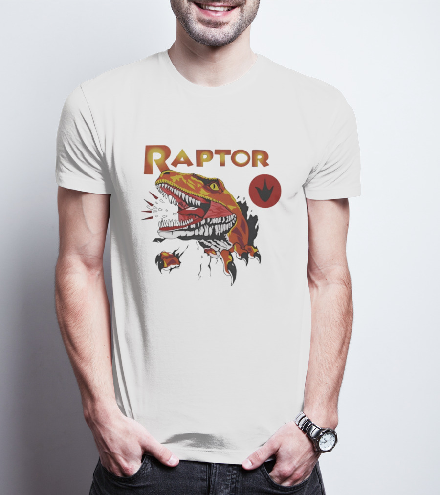 Raptor Ghost World Dinosaur Art Claw Print T-Shirt