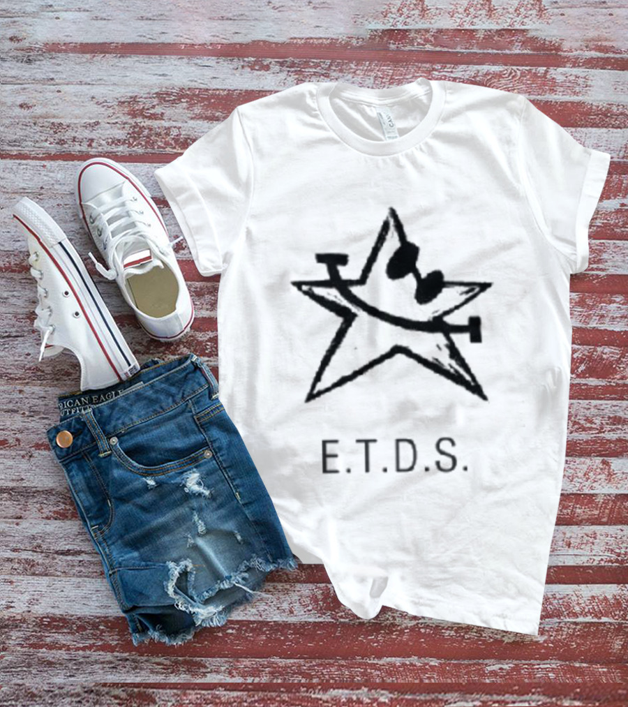 E.T.D.S. Freestar Sketched Icon And Lettering T-Shirt