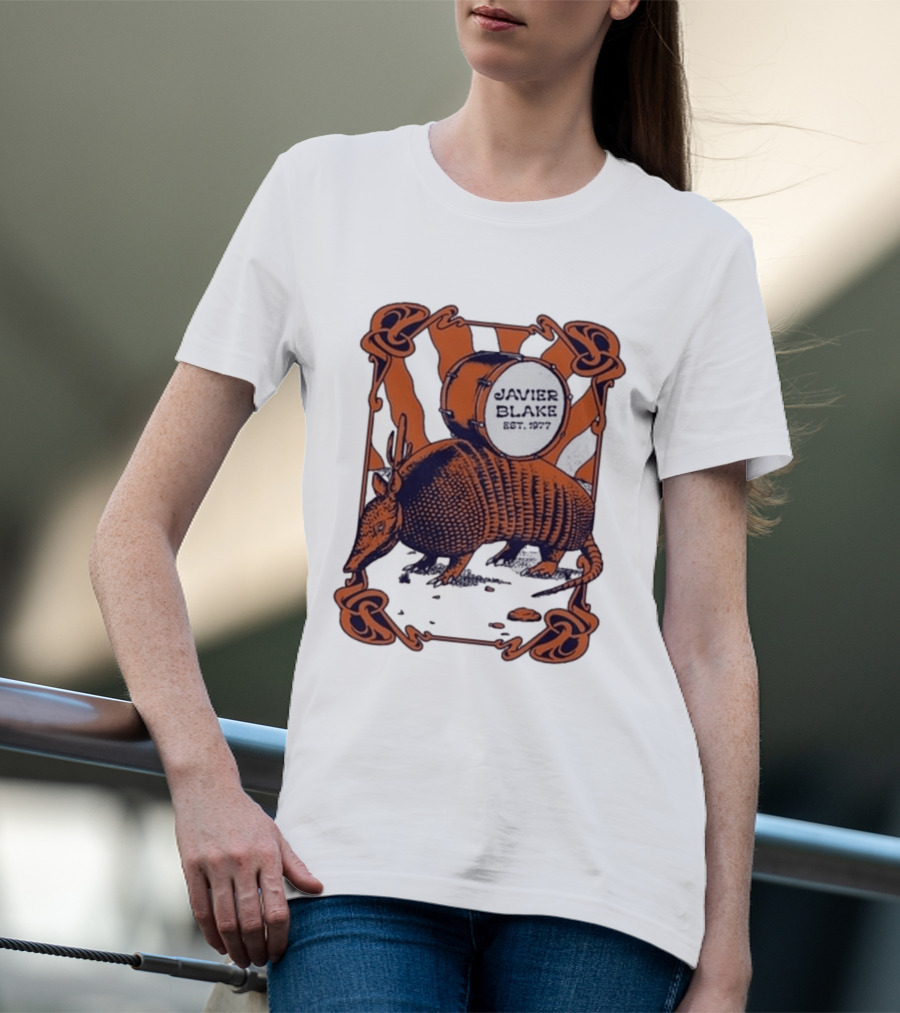 Javier Blake Est 1977 Armadillo Drum Retro Celtic Frame T-Shirt