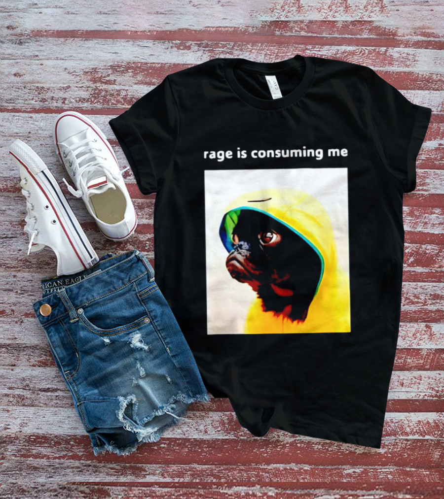 Rage Is Consuming Me Pug In Yellow T-Shirt