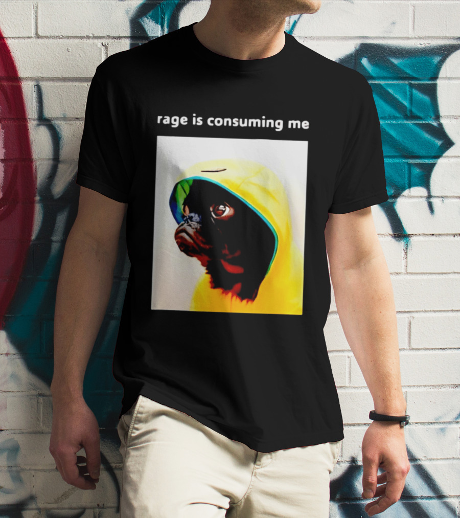 Rage Is Consuming Me Pug In Yellow T-Shirt