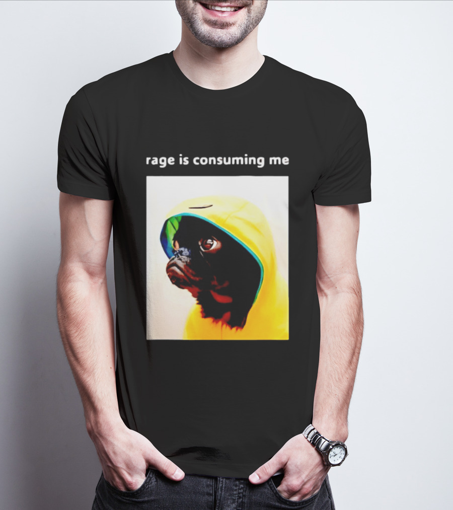 Rage Is Consuming Me Pug In Yellow T-Shirt