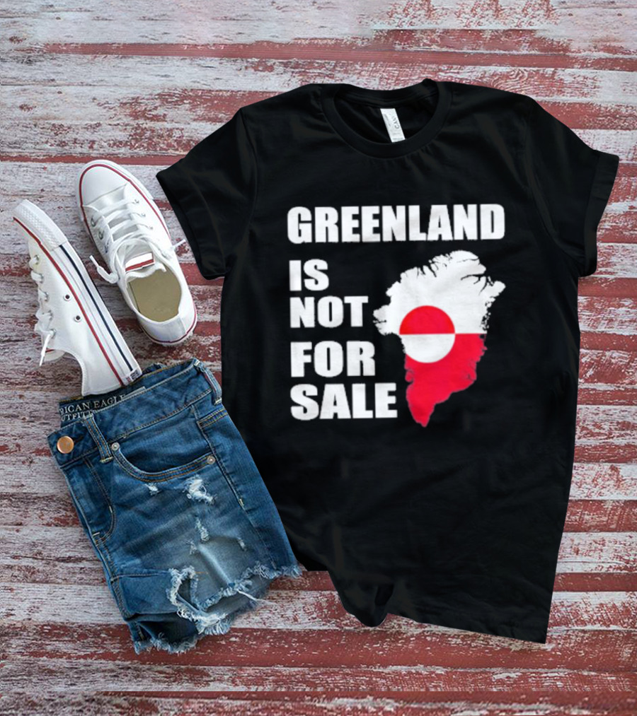 Greenland Is Not For Sale 2026 Map Red And White Flag T-Shirt