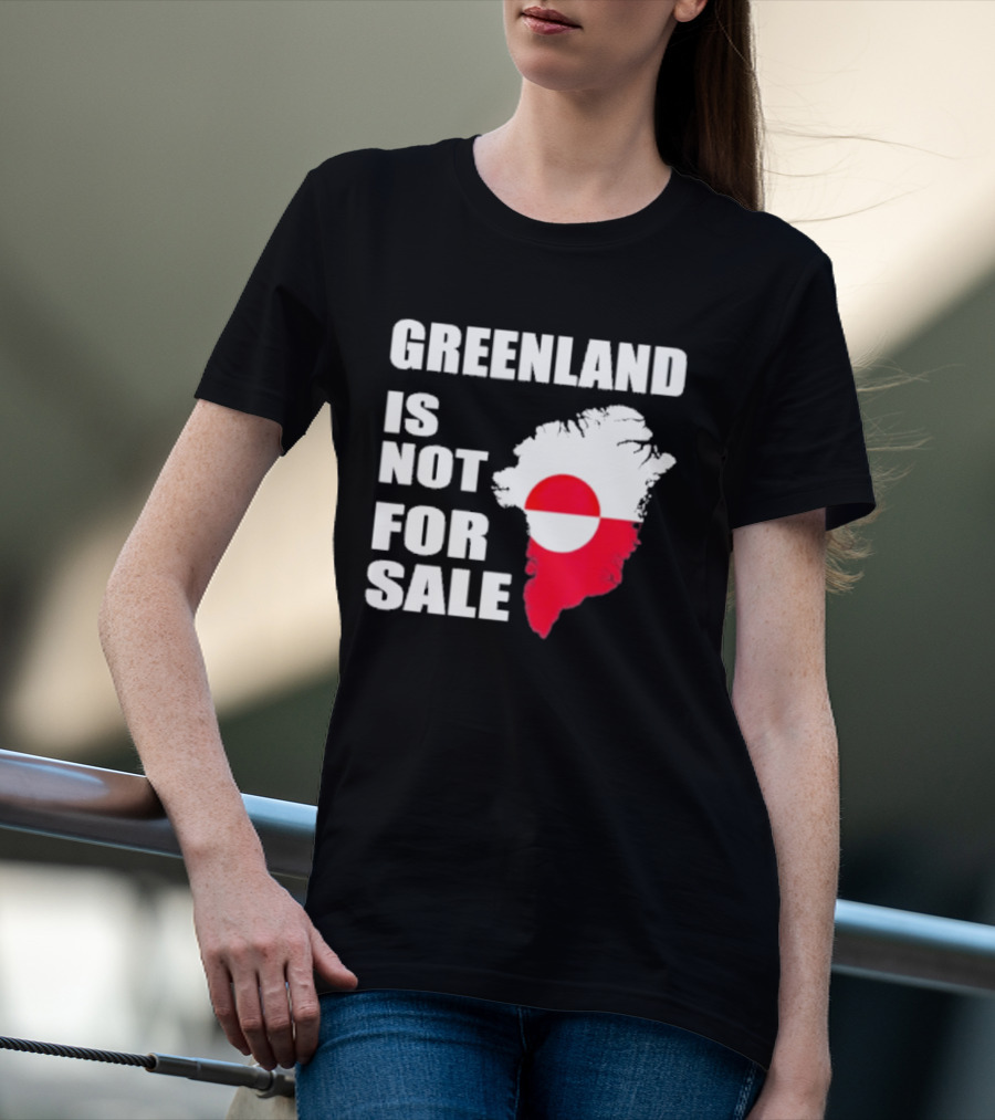 Greenland Is Not For Sale 2026 Map Red And White Flag T-Shirt