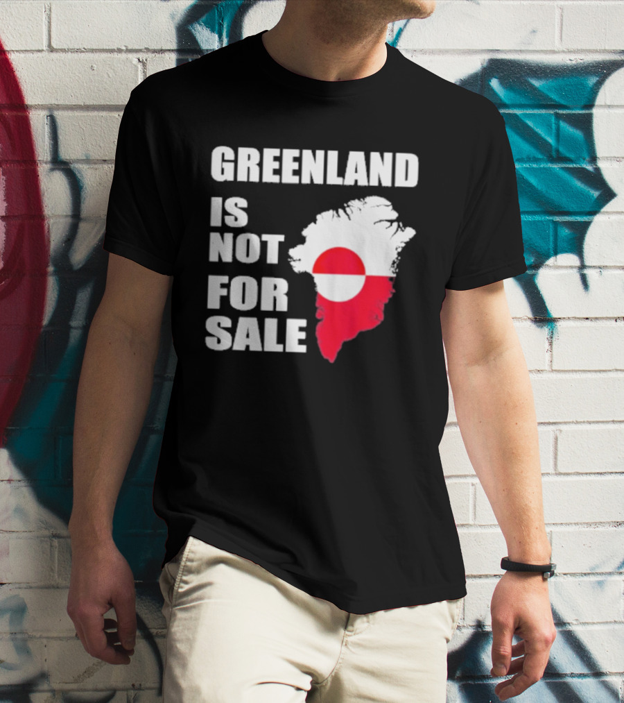 Greenland Is Not For Sale 2026 Map Red And White Flag T-Shirt
