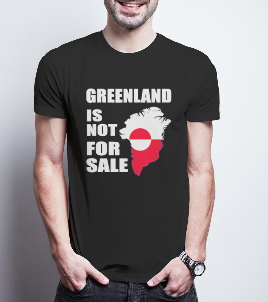 Greenland Is Not For Sale 2026 Map Red And White Flag T-Shirt