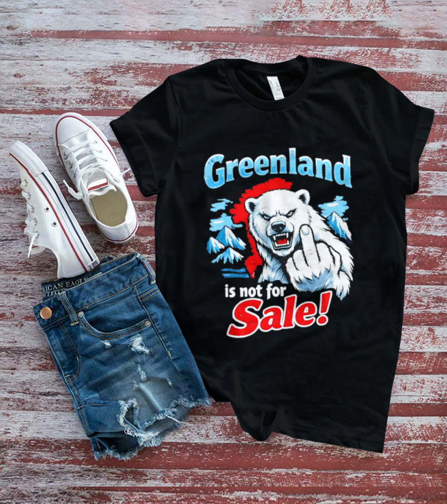 Greenland Is Not For Sale White Bear Middle Finger T-Shirt