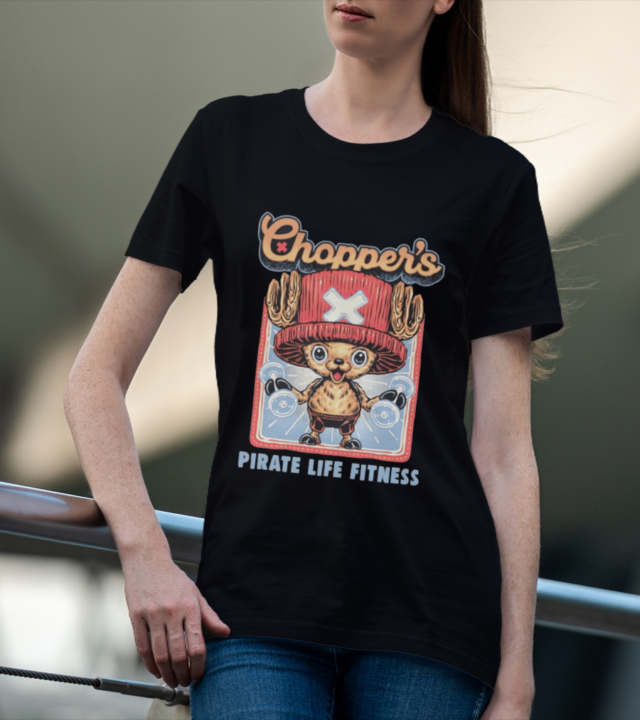 Chopper's Pirate Life Fitness Dumbbell Workout Anime T-Shirt