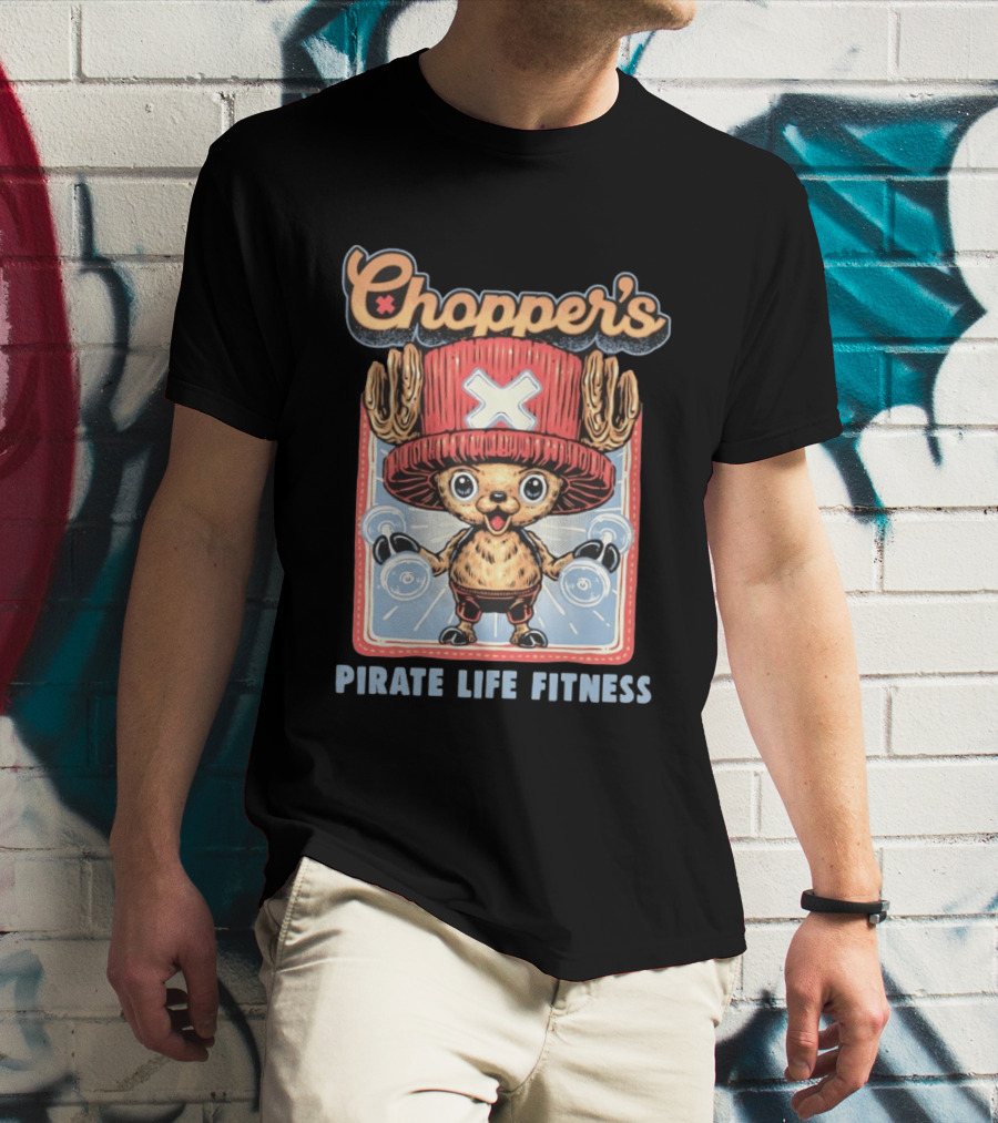 Chopper's Pirate Life Fitness Dumbbell Workout Anime T-Shirt
