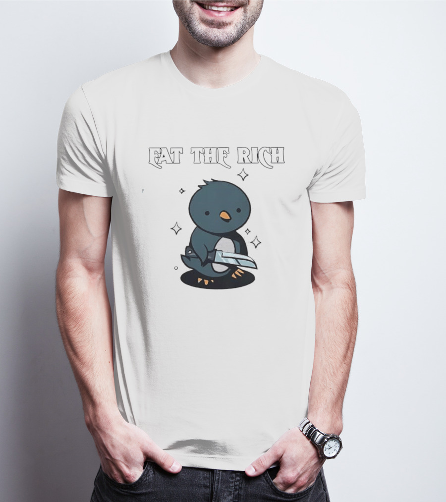 Eat The Rich Bird Meme Knife T-Shirt