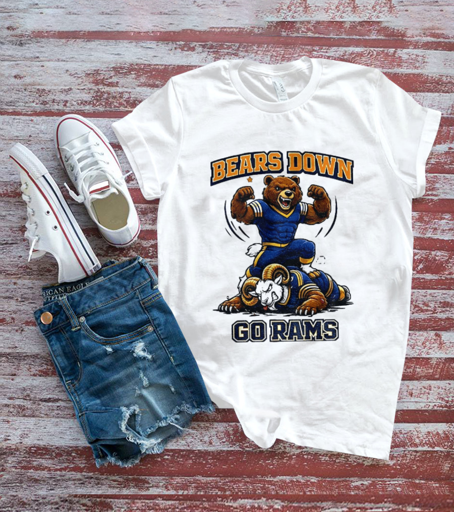Bears Down Go Rams Los Angeles Rams Beat Chicago Bears Football 2026 T-Shirt