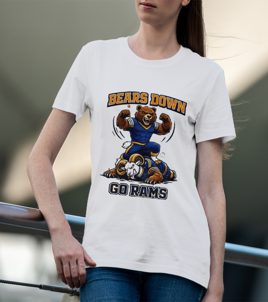 Bears Down Go Rams Los Angeles Rams Beat Chicago Bears Football 2026 T-Shirt