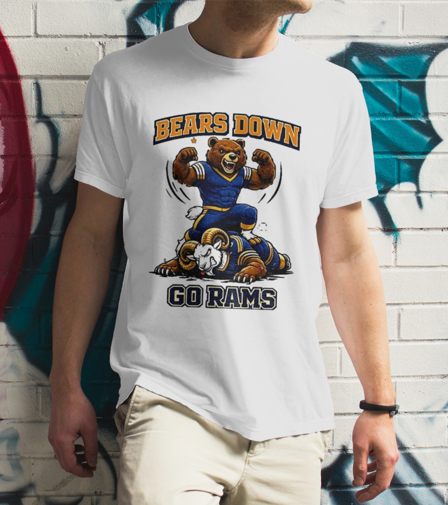 Bears Down Go Rams Los Angeles Rams Beat Chicago Bears Football 2026 T-Shirt