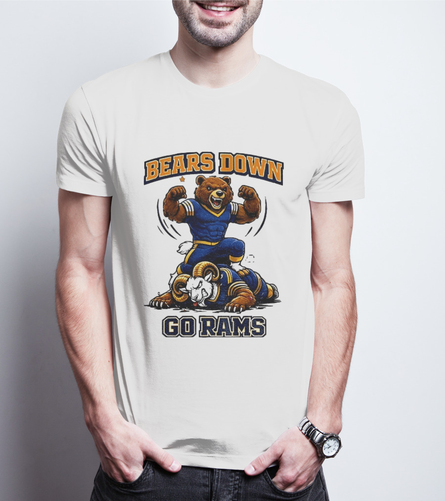 Bears Down Go Rams Los Angeles Rams Beat Chicago Bears Football 2026 T-Shirt