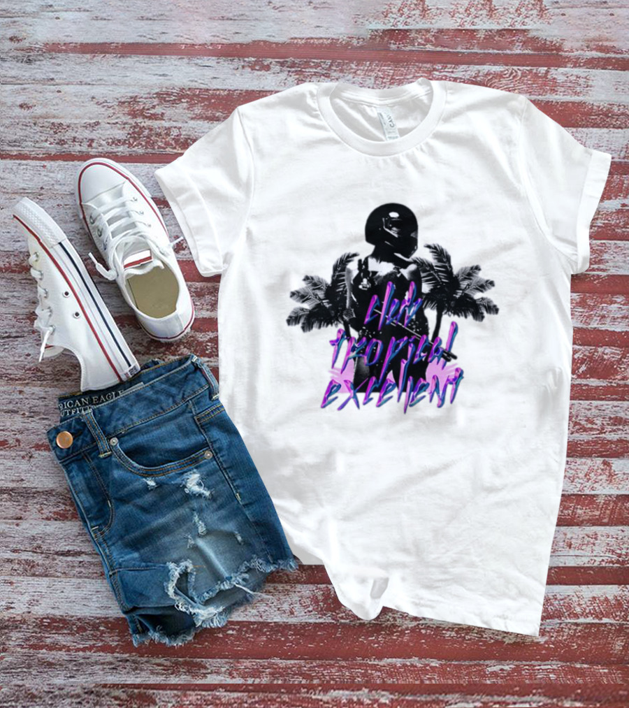 Club Tropical Excellent Palms And Helmet Fusion Retro Aesthetic T-Shirt
