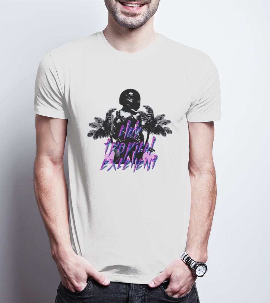 Club Tropical Excellent Palms And Helmet Fusion Retro Aesthetic T-Shirt