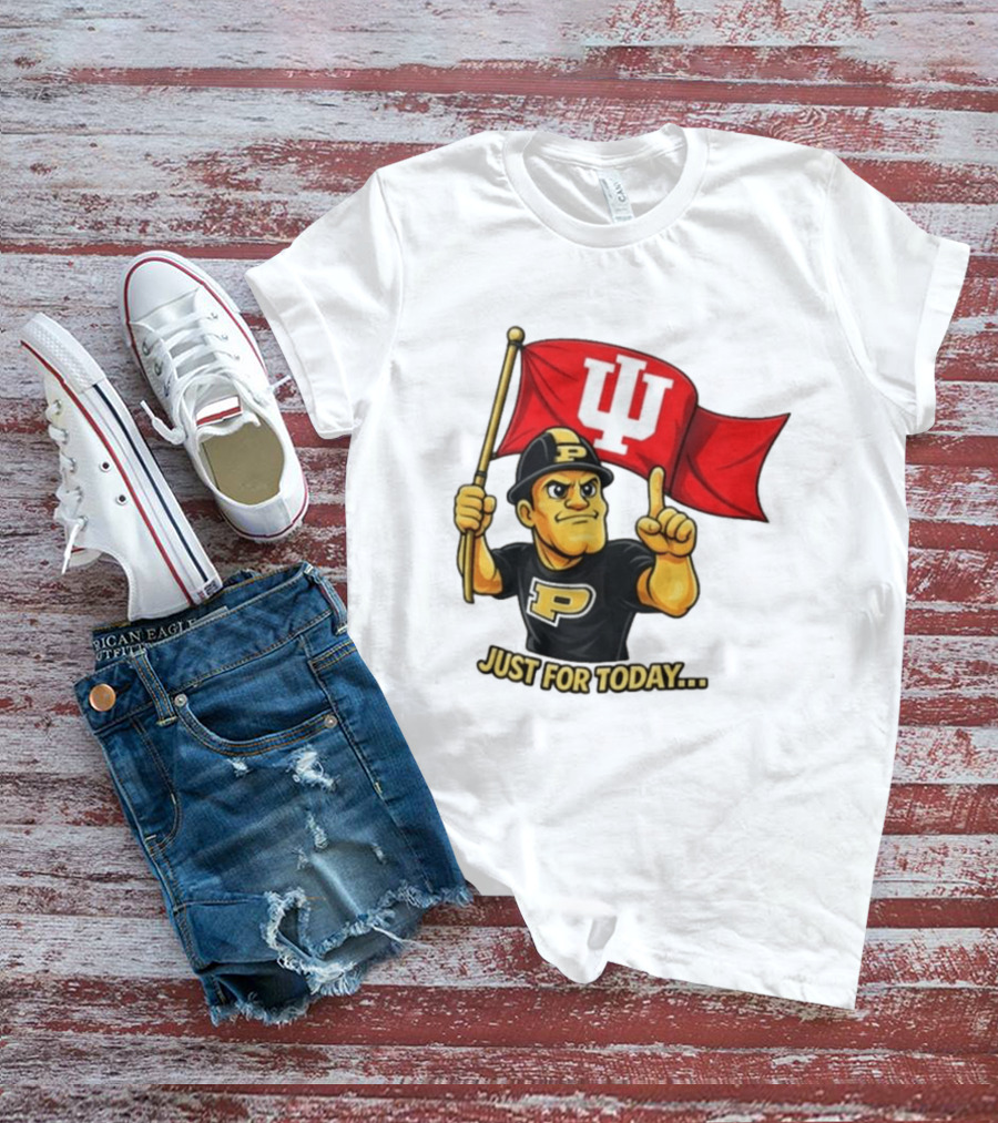 Purdue Pete Just For Today Indiana Hoosier Flag T-Shirt