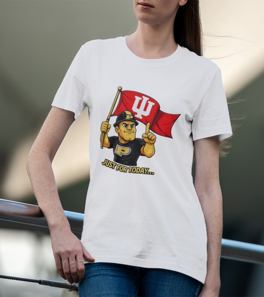 Purdue Pete Just For Today Indiana Hoosier Flag T-Shirt