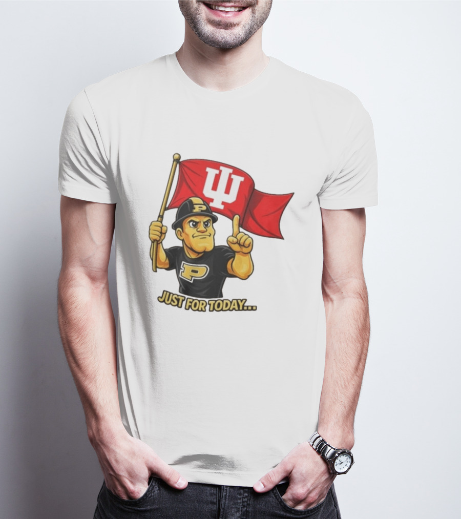 Purdue Pete Just For Today Indiana Hoosier Flag T-Shirt