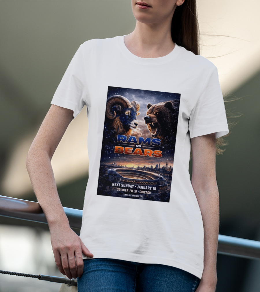 Rams Vs Bears Soldier Field Chicago January 18 2026 T-Shirt