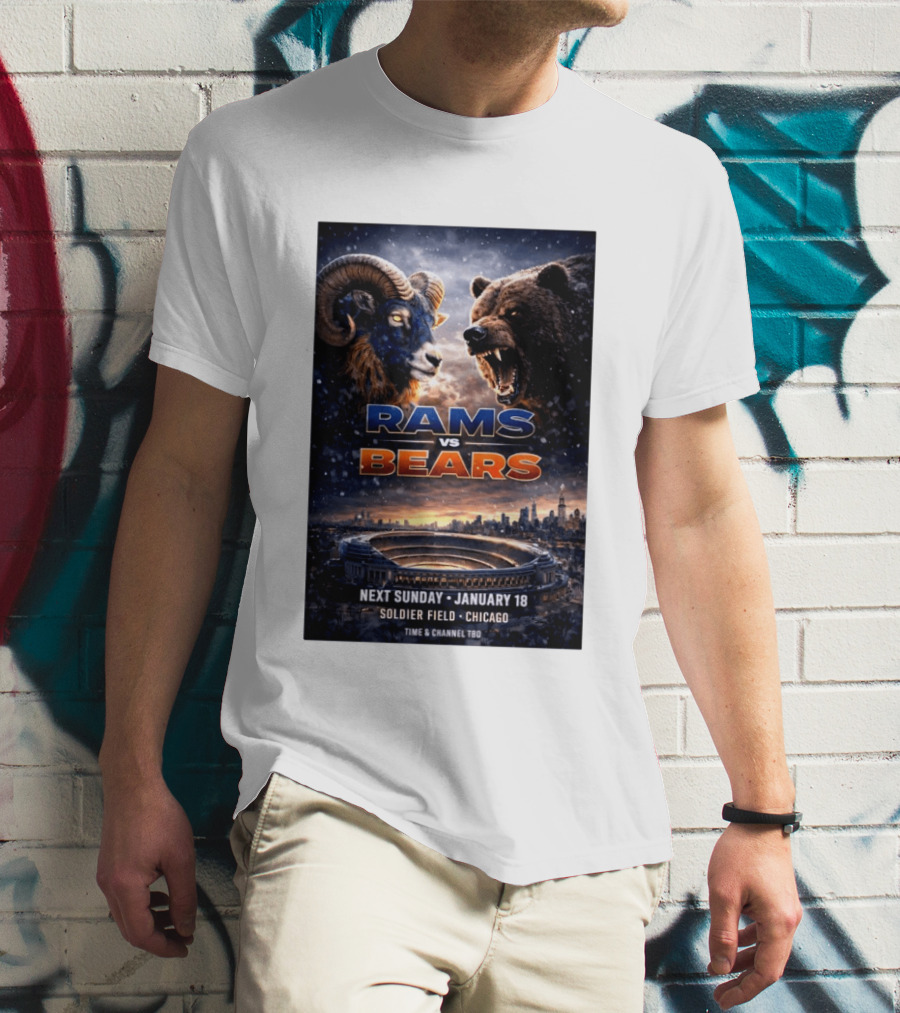 Rams Vs Bears Soldier Field Chicago January 18 2026 T-Shirt