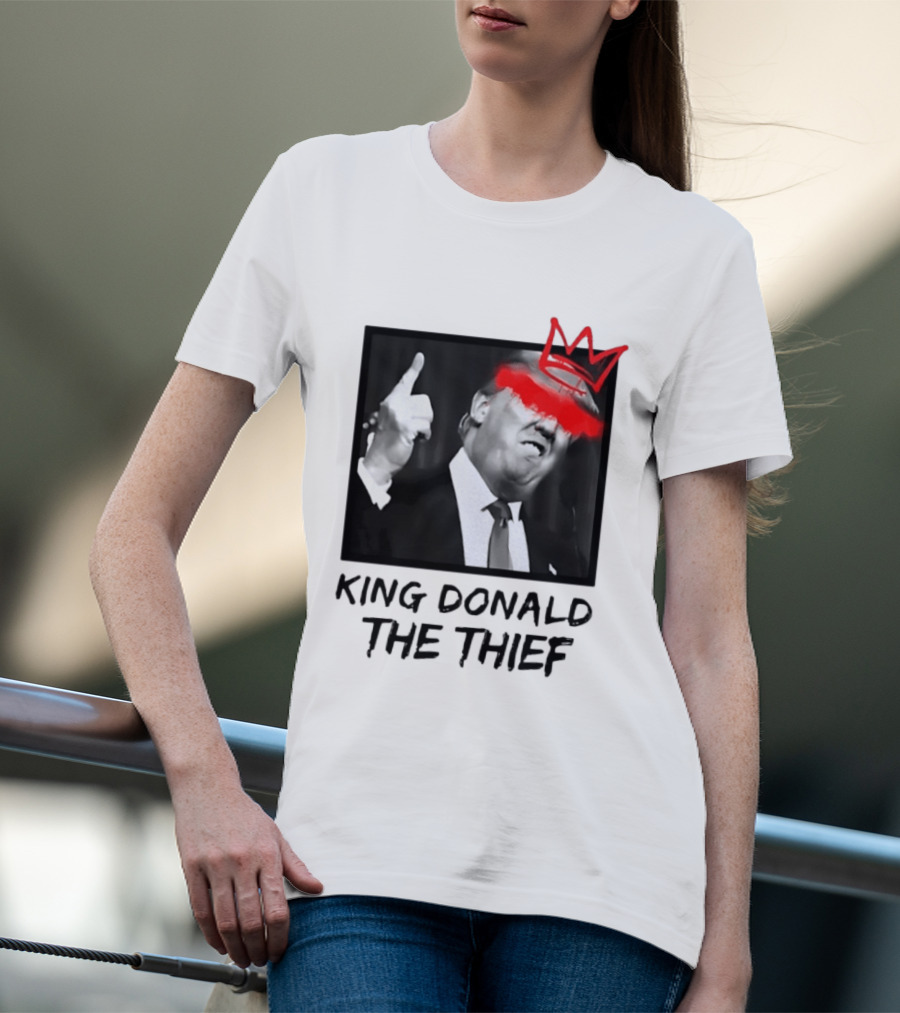 King Donald The Thief Red Crown Graffiti T-Shirt