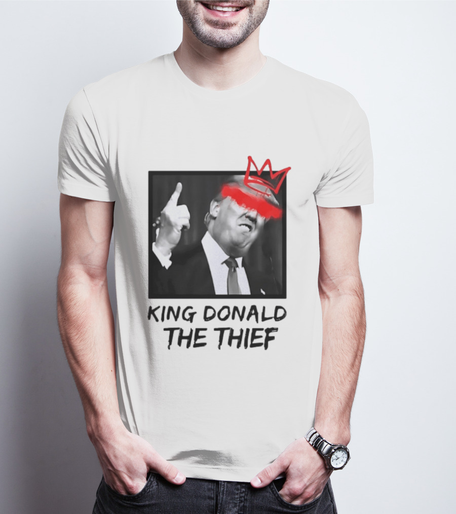 King Donald The Thief Red Crown Graffiti T-Shirt