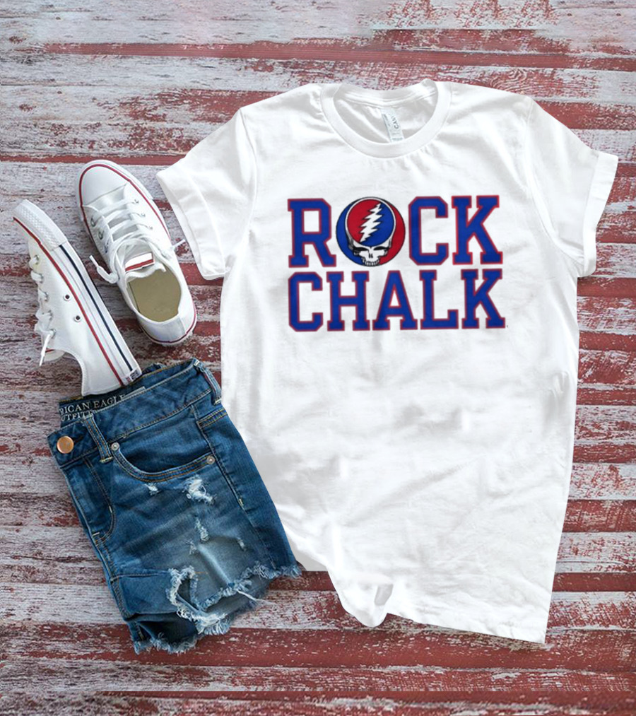 Kansas Rock Chalk Grateful Dead Steal Your Face Collaboration T-Shirt