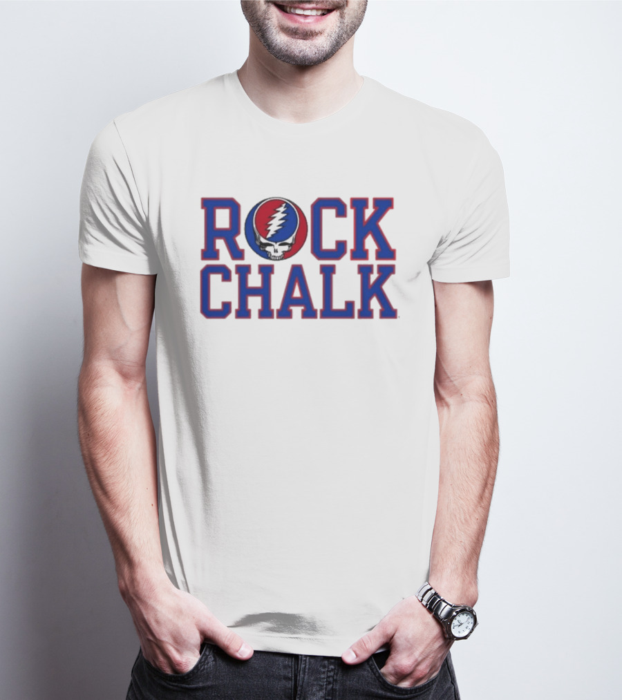 Kansas Rock Chalk Grateful Dead Steal Your Face Collaboration T-Shirt